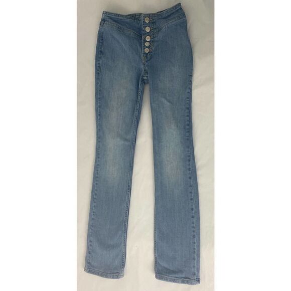 We The Free Urban Outfitters Light Wash Button Fly Jeans - Size 24 - Picture 1 of 9